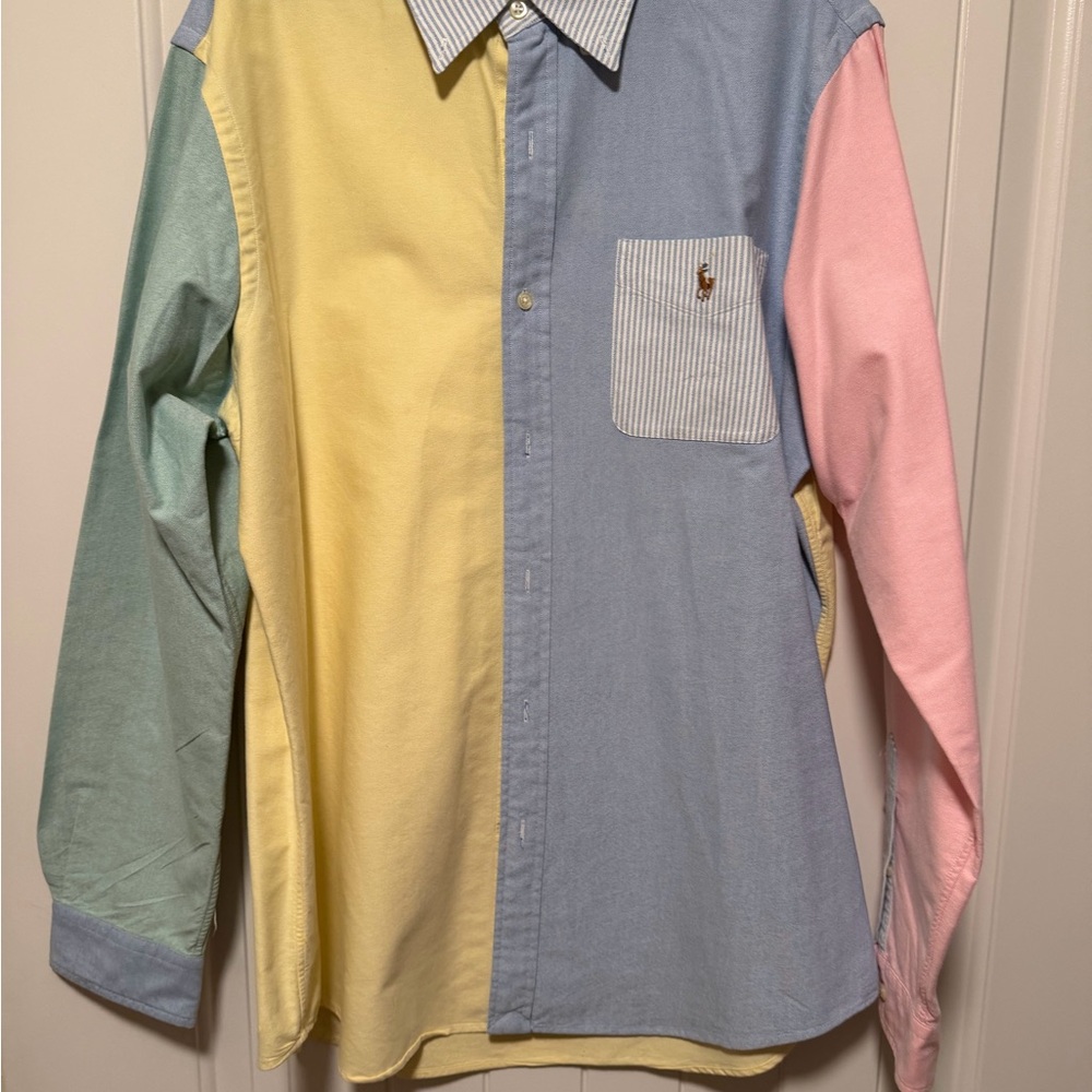 Ralph Lauren Pastel Colorblock Button Down Shirt